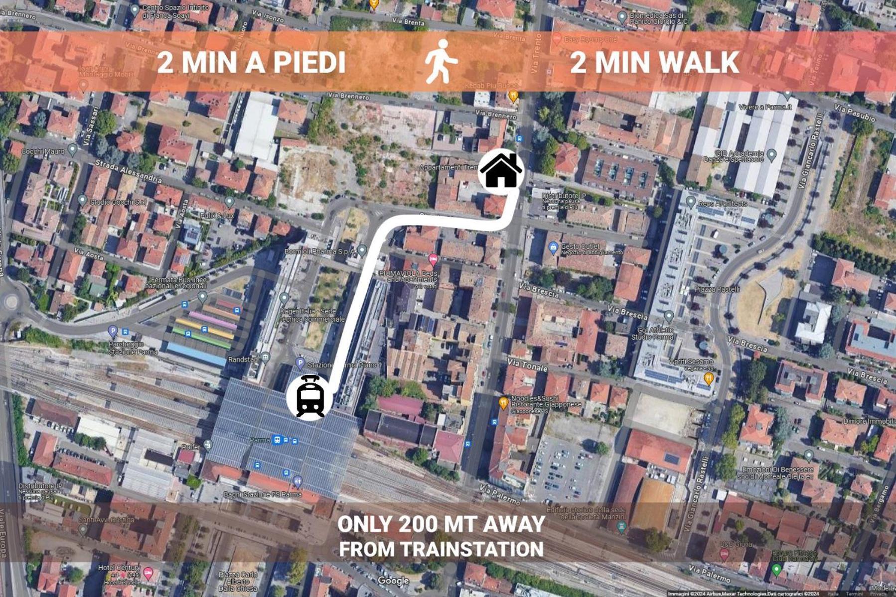 Stazione A 200M - Ampio Appartamento Con Parcheggio Notturno Gratis Parma Kültér fotó